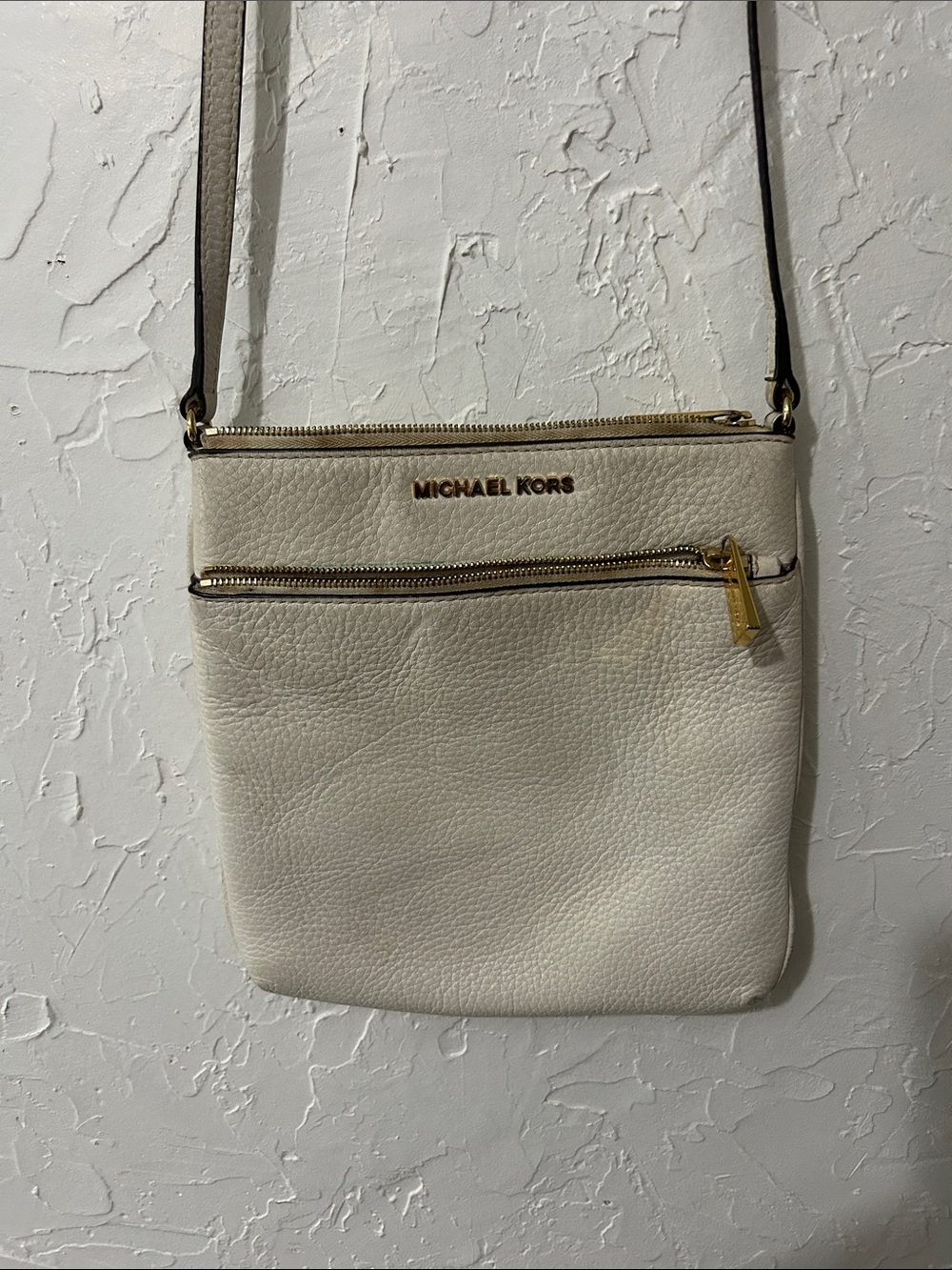 Michael Kors Cream Leather Crossbody Bag